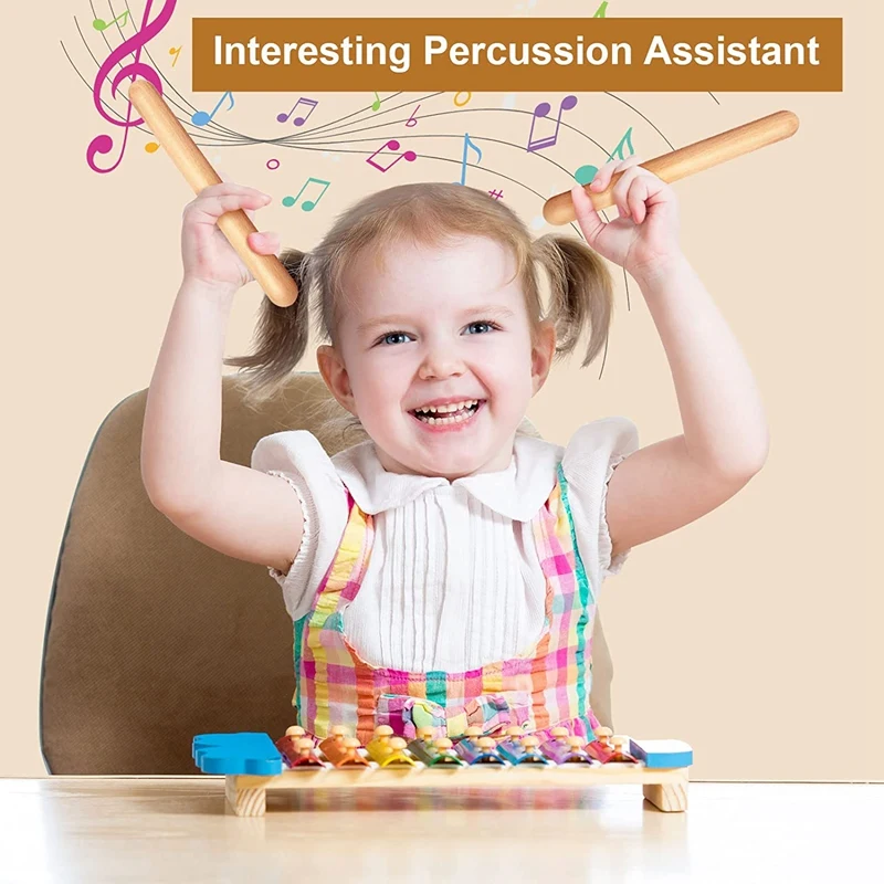 Description Picture 6 of item20Pieces 8 Inch Kids Rhythm Sticks Music Lummi Sticks Classical Wood Claves Musical Percussion Instrument Musical Sticks