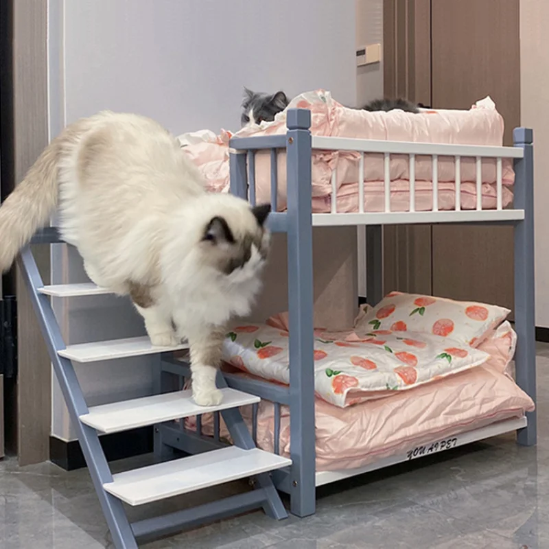 Double Layer Wooden Pet Bed 2