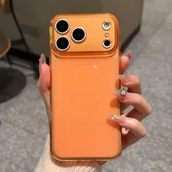 Luxurious Premium Minimalist Ultra - Thin Frosted Clear Soft Phone Case - iPhone 15 (Orange)