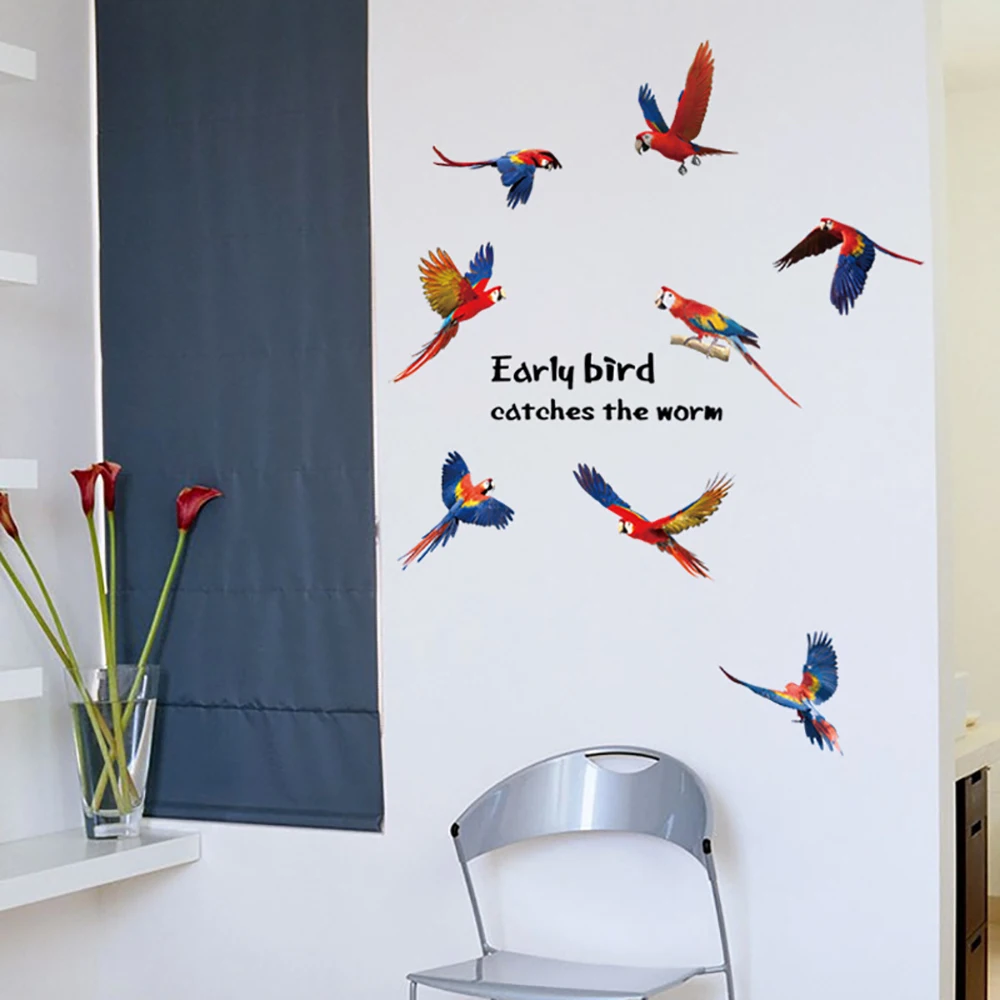 

EARLY Bird Bathroom Wall Stickers For Kids Room Poster Vinyl Home Decor Adesivo De Parede Art Decals 3D DIY Wallpaper Decoration