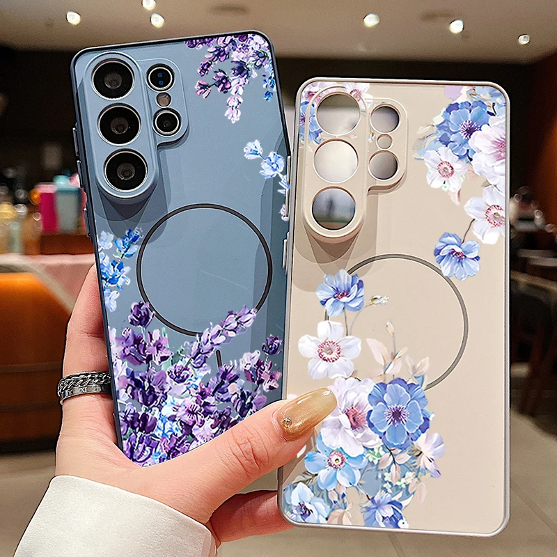 Flower Floral Pattern Magnetic Phone Case - Stylish Protective Cover