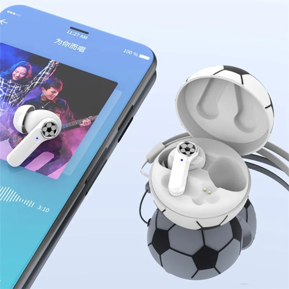 

TWS Wireless Earphones Football Basketball Shape Bluetooth 5.1 Headset Touch Control Earbuds Sports HiFi Stereo Music Headphones