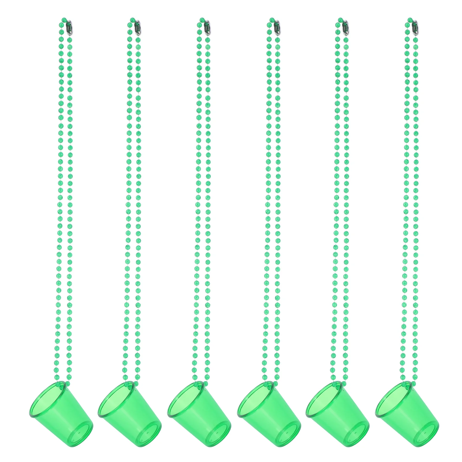 6 Pcs Glass Necklace Beer Cactus Shot Glassesnecklaces Bead Christmas Green Irish Accessories Bulk Beaded Mug Plastic 4