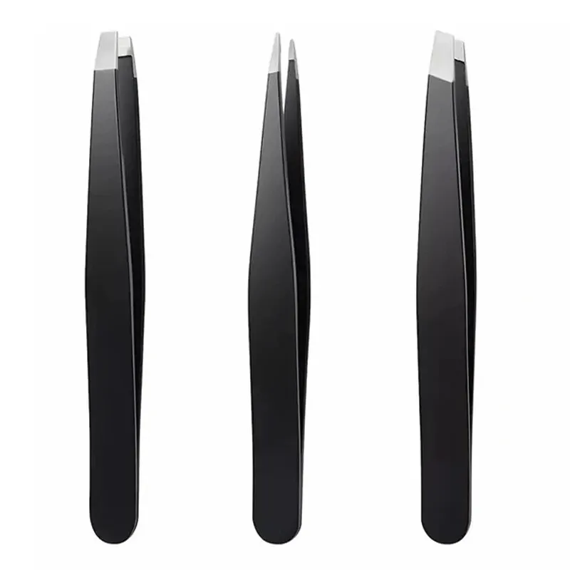 Eyebrow Tweezers Set 3pcs Premium Stainless Steel Precision Sharp Flat/oblique/pointed