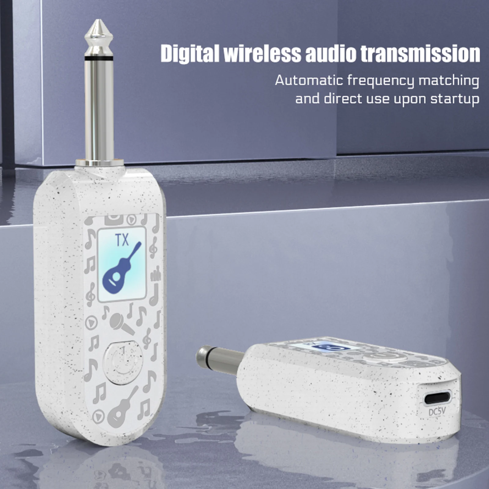 2.4G Wireless Guitar System with Precise Sound Wireless Guitar Audio Transmitter Receiver for Bass Electric Instruments