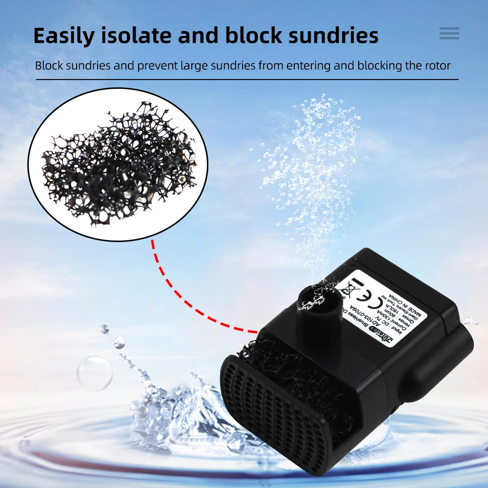 Solar Water Fountain Pump 7V Brushless Motor Solar Powered Water Pump Garden Pool Bird Bath Decoration Outdoor 40%