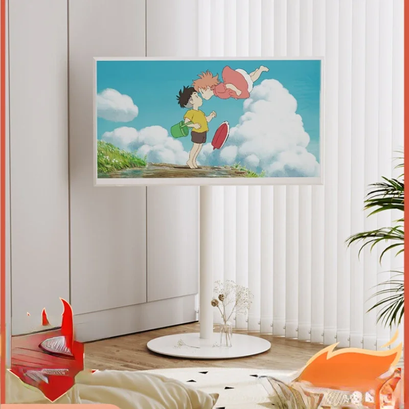 Supporto Tv Con Staffa Di Sollevamento Mobile Bianca Montata A Pavimento, Xiaomi Hisense Skyworth 40/55/65/70 Pollici