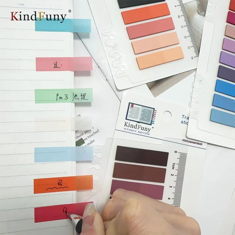 KindFuny 1200Pcs Stickers Transparent Bookmarkers Tabs Flags Stationery Posted It Tabs Memo Pad School Office Supplies 5