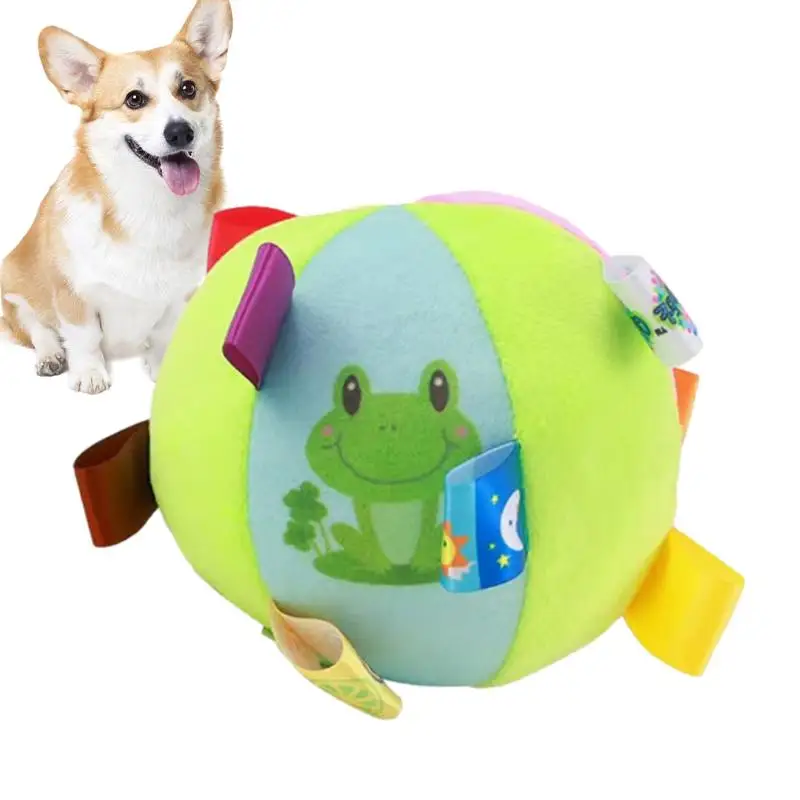 

Puppy Ball Active Moving Pet Plush Toy Singing Dog Chewing Squeaker Fluffy Toy Soft Cleaning Chew Training Accessories for Dogs