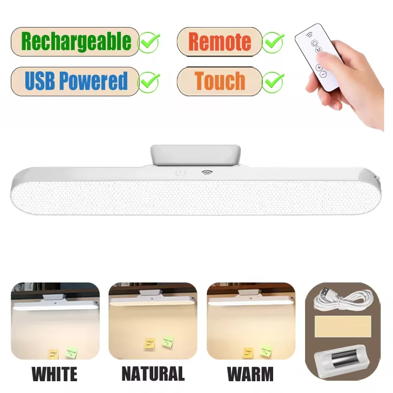 Modern LED Wall Lamp Indoor Background Decorative Lighting Desk Lamp Hanging Magnetic Remote Control Wall Light USB Rechargeable