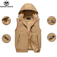 Men Winter Sleeveless Outdoors Fleece Warm Hooded Vest Men Windproof High-Quality Design Zipper Leisure Fashion Vest Male Coat 1
