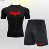 T Shirt Shorts Suit Men Tracksuit Bat Compression Gym Tight Yoga Sets Workout Jogging Top Fitness Clothing Sportswear 1