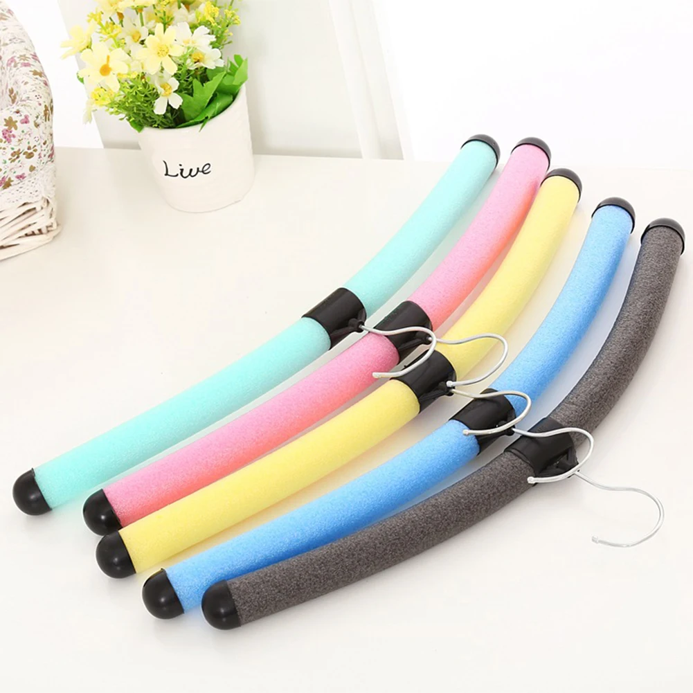 10 PCS Colorful Foam Sponge Coat Hangers Bendable Flexible Rack For Outdoor Camp Travel Wide Shoulder Non-Slip Clothes Storage