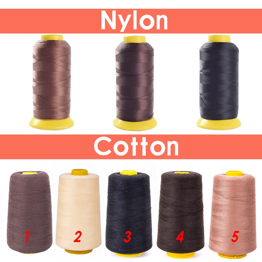 3 Rolls Hair Weaving Thread Cotton Sewing Thread Making Wig Clips in