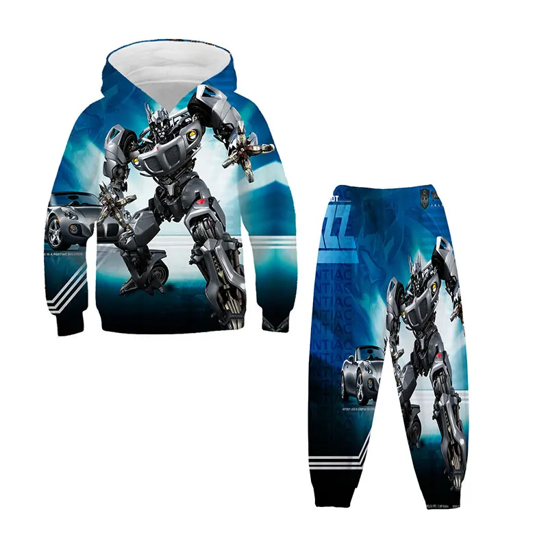 pajamas for girls Animal Robot 3D Hoodie and Pants Set, Hot Movies, Kids Tops, Girls Sportswear Sets, Kids Jackets,4T-14T children's clothing sets in bulk