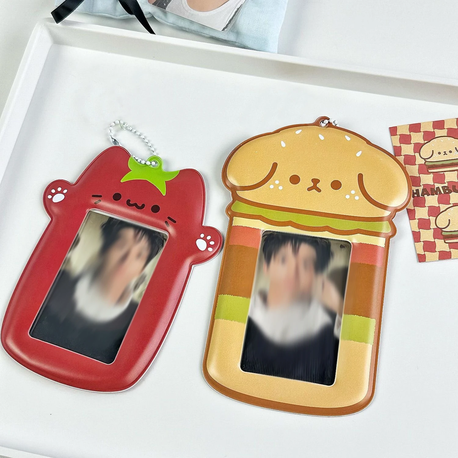 Photocard Holder Keychain 1pcs PVC Cartoon Photo Card