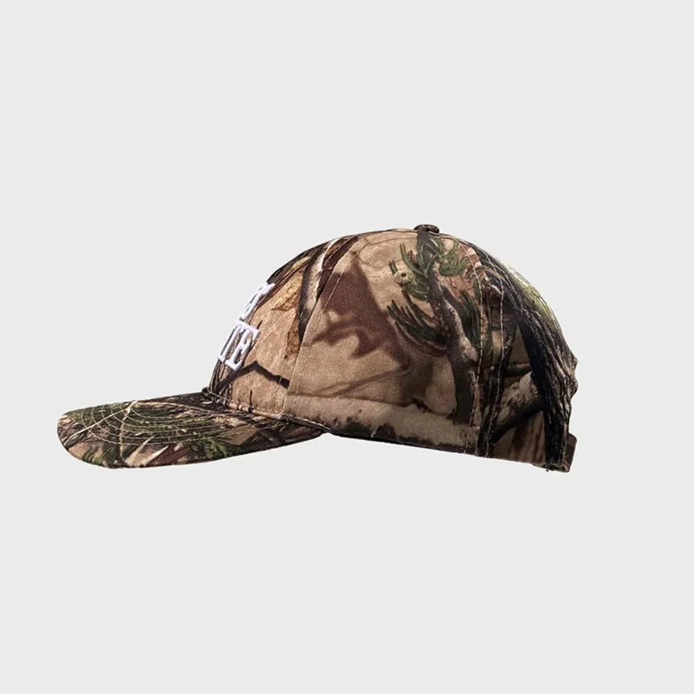 Fashion Retro Camouflage Baseball Cap 3d Embroidery Letter Women's Street Fashion Bend Edge Shows Small Face Baseball Cap 3