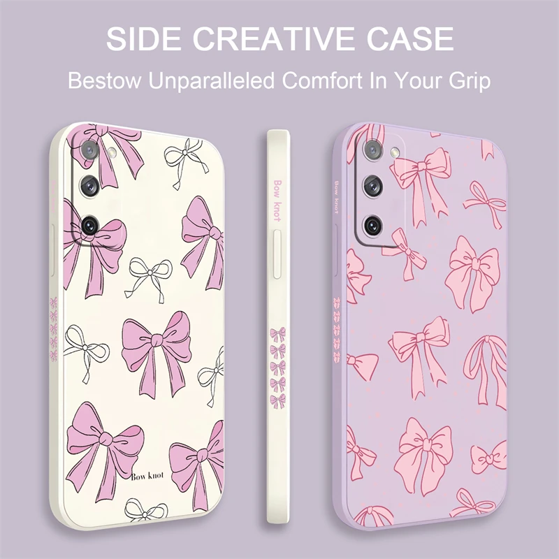 Ultra-Bright Pink Bow Knot Silicone Phone Case
