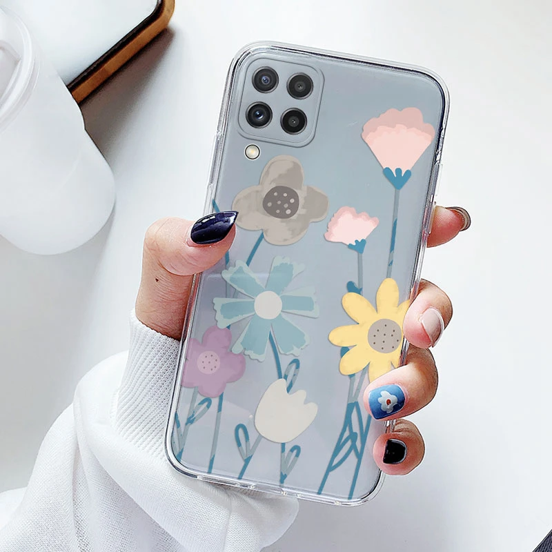 Floral Silicone Transparent Soft Phone Case with TPU Flower Design