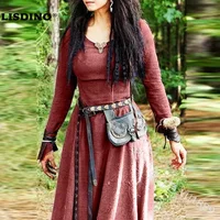 LisdinoMedieval Dress Women Long Sleeve Maxi Robe Vintage Fairy Elven Dress Renaissance Celtic Viking Gothic Cosplay Costumes - Image 6
