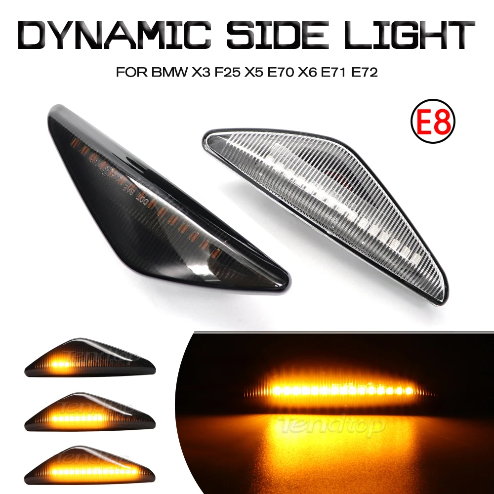

2PCS For BMW E46 2D 2003-2006 325Ci 330Ci Coupe Convertibl LED Dynamic Turn Signal Light Side Fender Marker Lamp Car Accessories