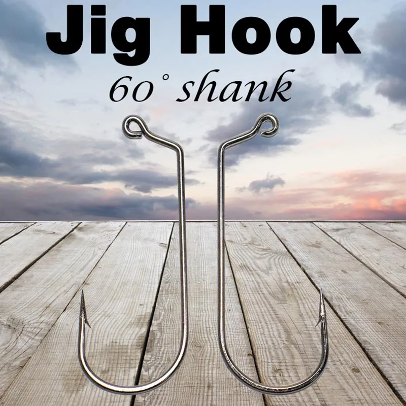 Spinpoler Premium Jig Hook High-Carbon Steel 60°Bend Deep Throat