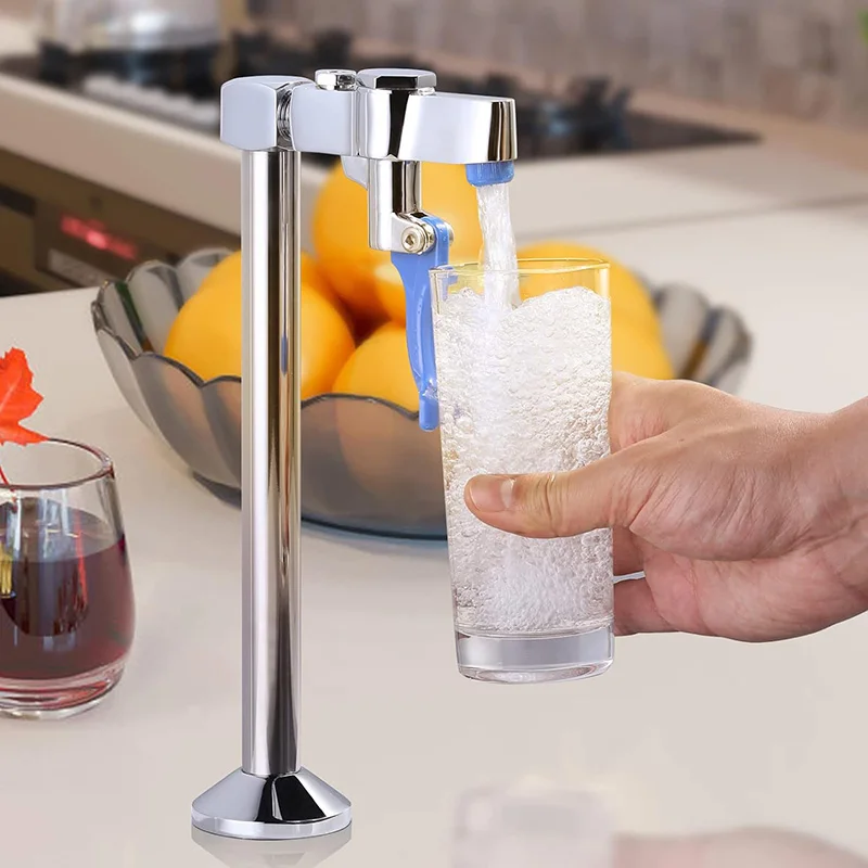Torneira de Enchimento de Vidro com Alça de Push-back Pedestal de Montagem em Deck Estação de Água de Enchimento para Cozinha Bar Café Hotel Restaurante