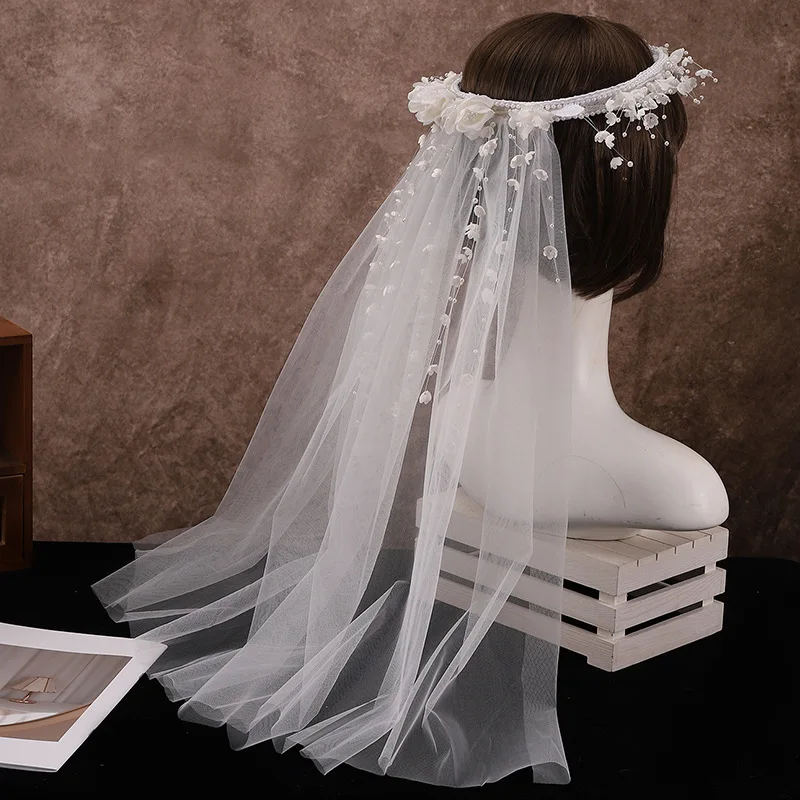 Bridal Veil Wedding veil White Ivory Cathedral Long Lace Edge with Comb Accessories Bride Veu