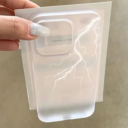 Creative Lightning Transparent Matte Slim Case - Soft Silicone Protective Cover - iPhone 15 Plus (White)