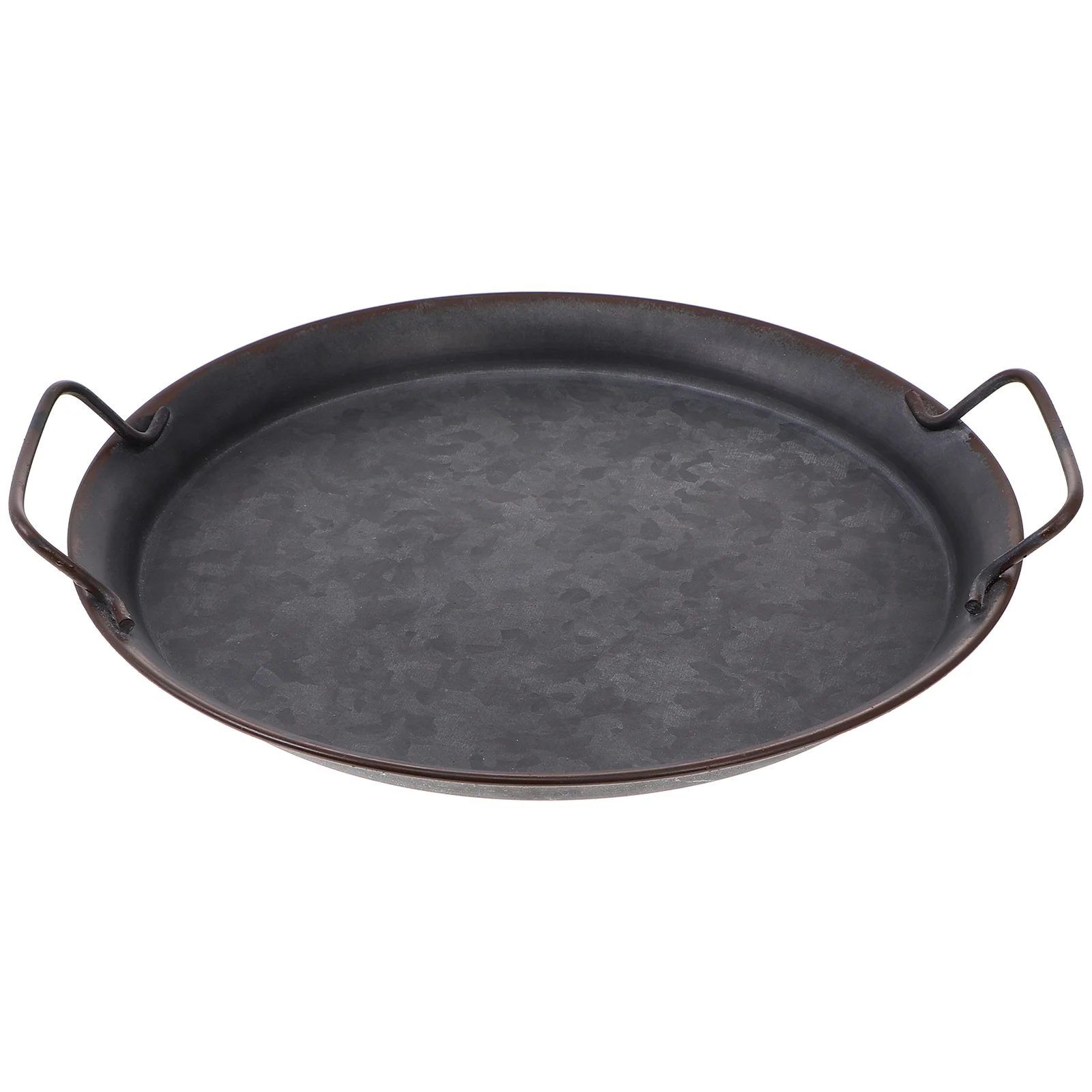 

Decor Round Wrought Iron Plate Display Tray Food Snack Storage Jewelry Plates