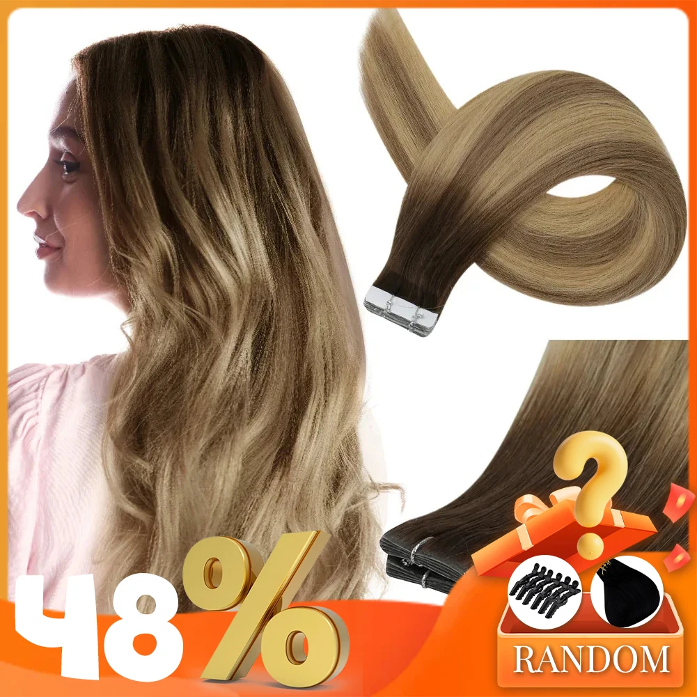 Human Hair Extensions Full Shine Virgin Injection Tape in Human Hair Extensions Invisible Hand Tied Tape in