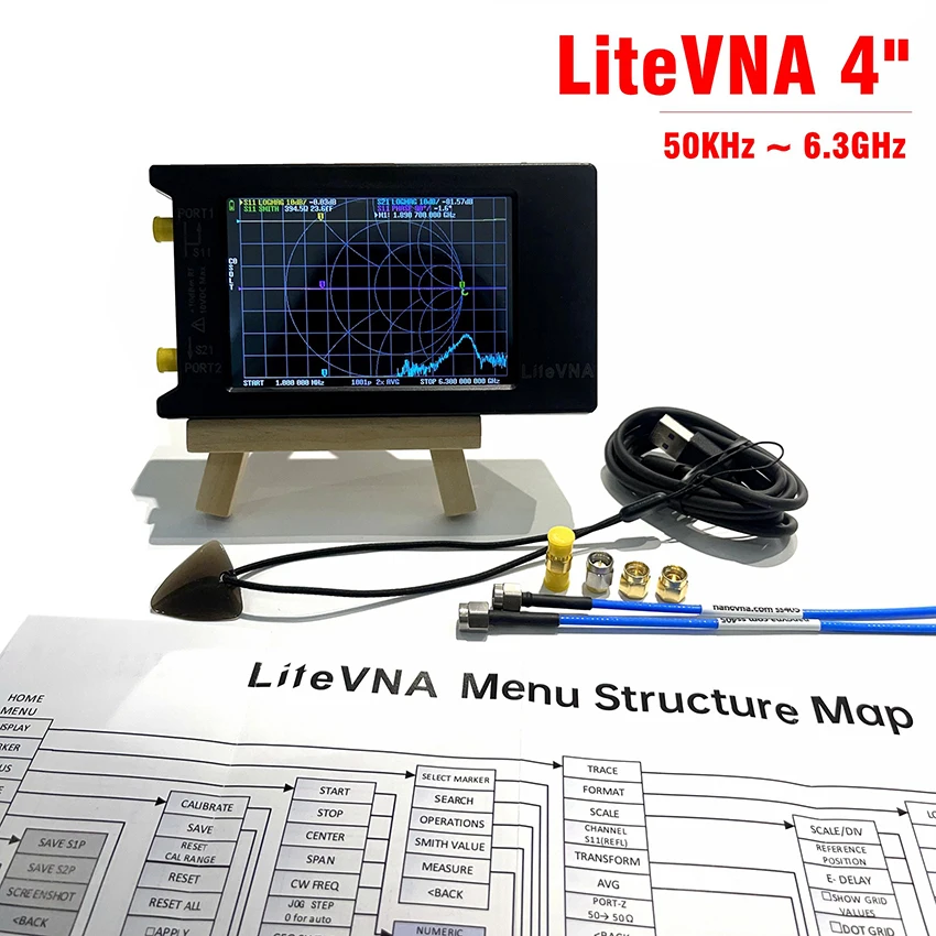 

New LiteVNA-64 50KHz ~ 6.3GHz LiteVNA 3.95" Touch Screen Vector Network Analyzer HF VHF UHF Antenna Analyzer Update of NanoVNA