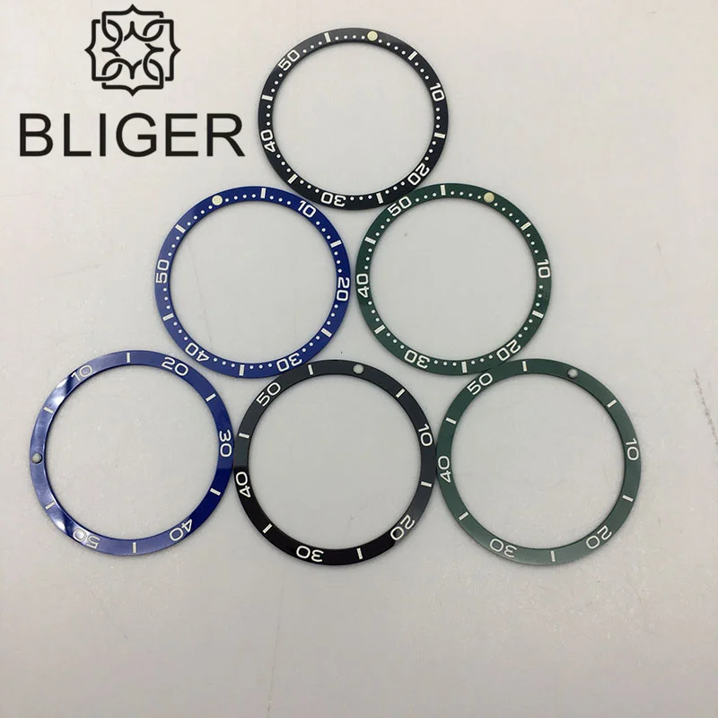 

BLIGER 34 мм * 38 мм ободок для часов черный синий зеленый Высококачественная вставка для дайвинга часов 40 мм-41 мм Фотоэлементы Инструменты для ремонта запасные части часов