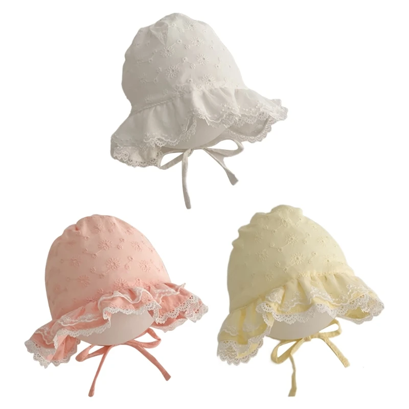 

Toddlers Sun Hat Newborns Photography Props Princess Lace Hat Girl Cotton Hat Spring Bonnet Caps Sun Protections Hat