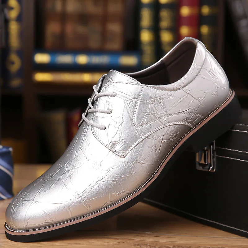 2025 New Fashion Big Size Men's Shoes Pointy Lace-up Multicolor Wedding Business Party Banquet Office Dress Shoes for Men 5