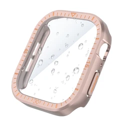 Premium Tempered Glass Screen Protector with Protective Cover - 46mm Series 10 (Rose golden)