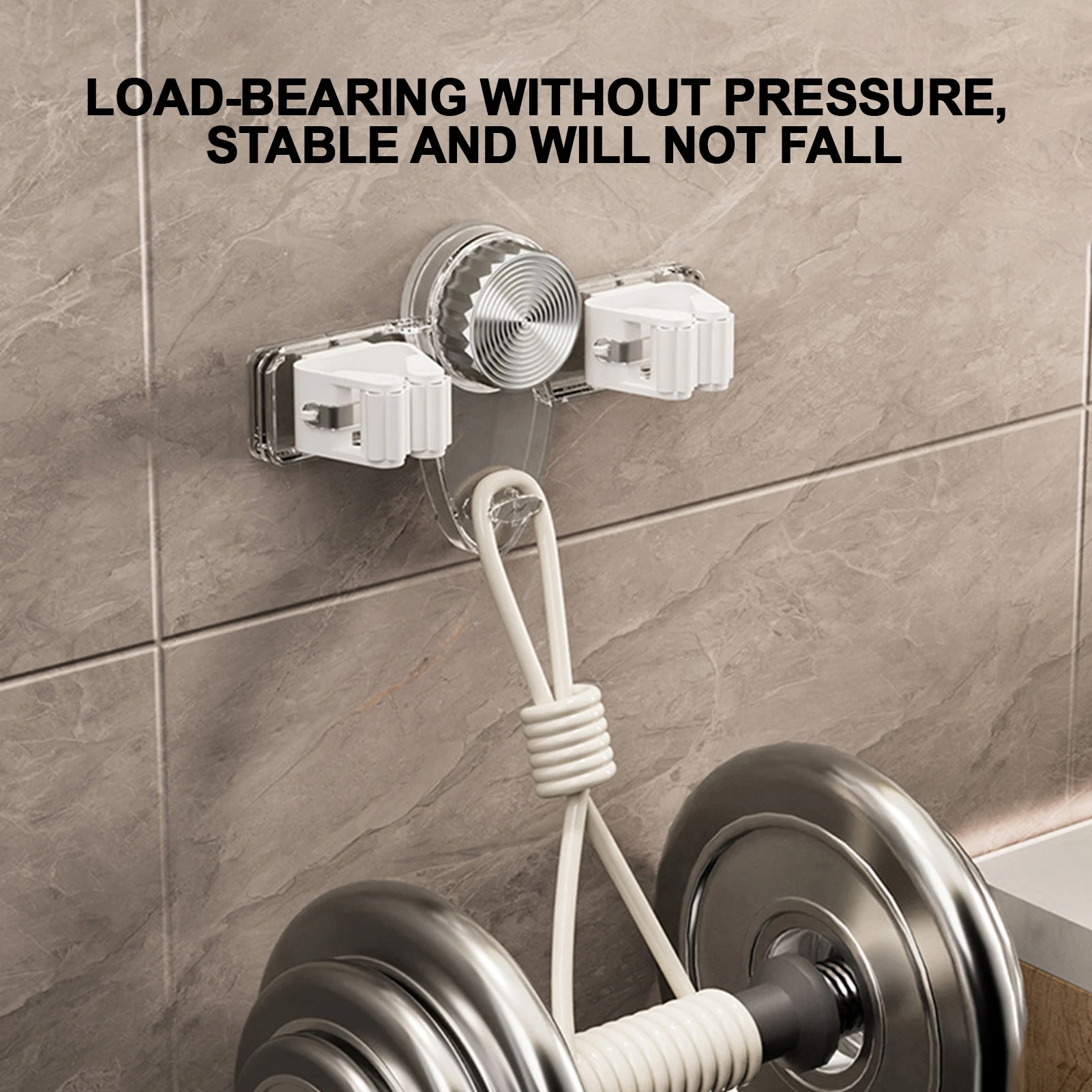 Wall Mounted Storage Rack Bathroom Kitchen Broom Mop Storage Hook Non Perforated Mop Clip Household Suction Cup Organizer Holder