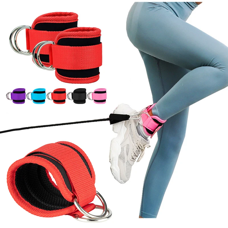 1pc Fitness Ankle Straps Adjustable D Ring Foot Support Cuffs Gym Leg