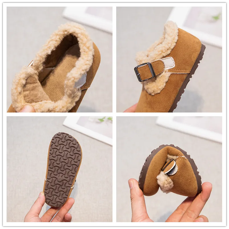 Winter Kids Suede Leather Walking Shoes