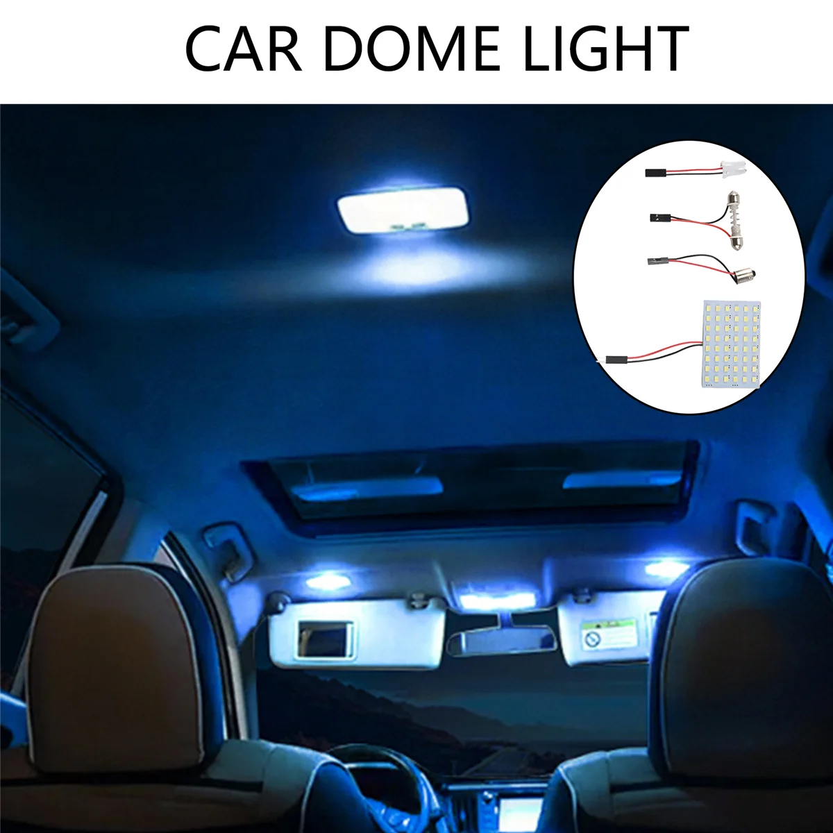 T27C 흰색 1210 SMD 48 LED 자동차 인테리어 돔 조명 패널 T10 BA9S 꽃줄 포함