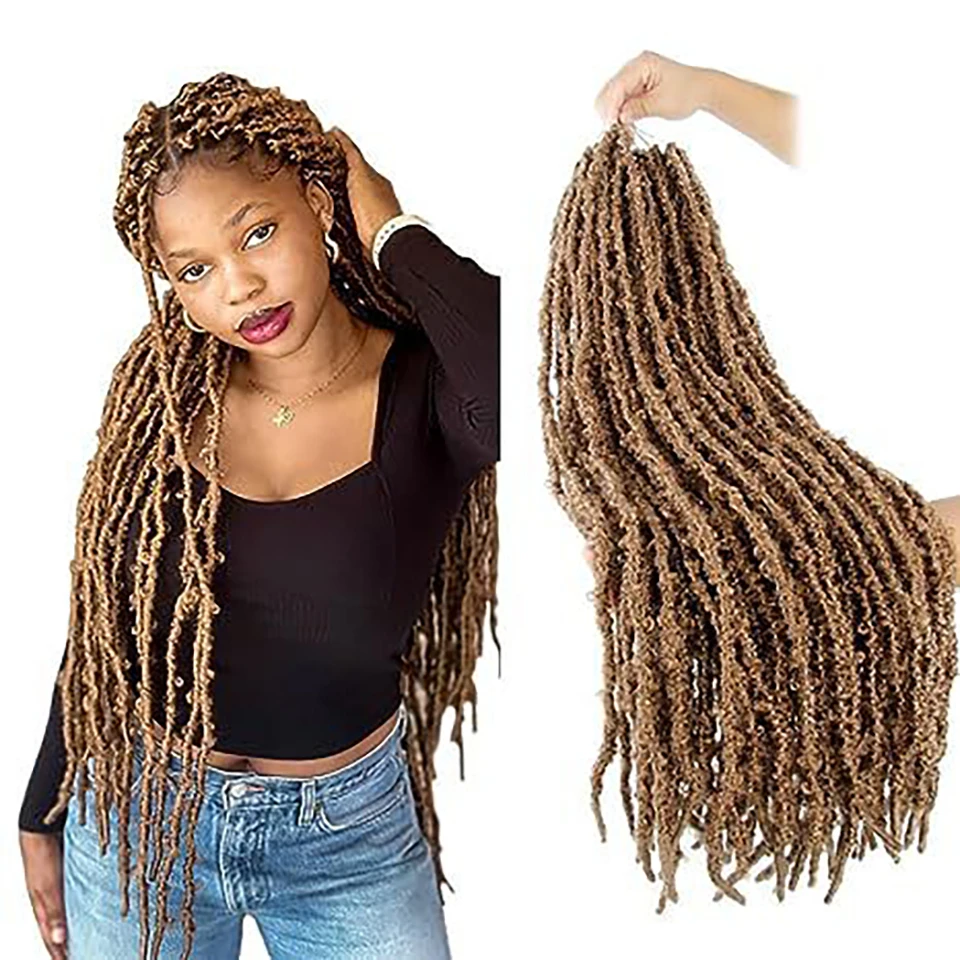 

Butterfly Faux Locs Crochet Goddess Braids Pre looped Distressed Butterfly Soft Locs Crochet Dreadlocks Synthetic Hair Extension