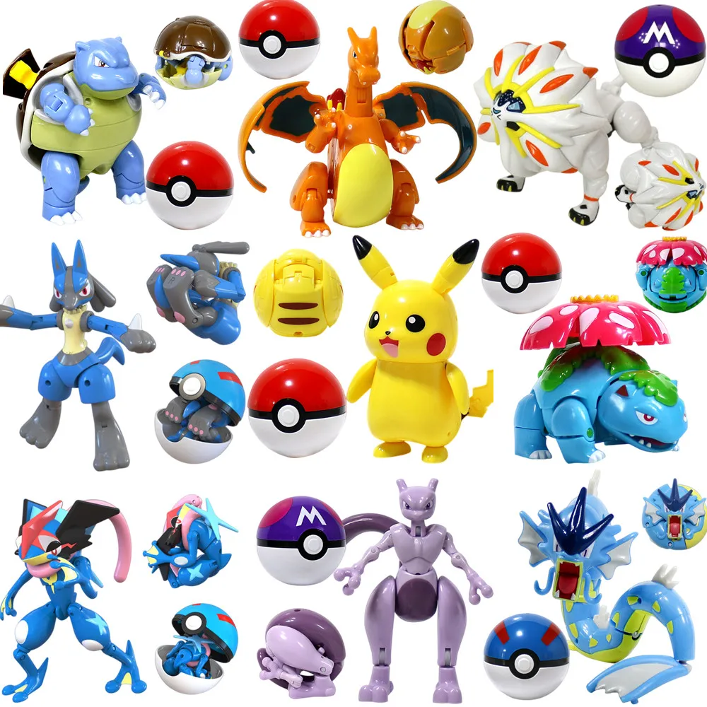 Pokemon Figures Ball Variant Toys Model Pikachu Jenny Turtle Pocket Monsters Action Figure Toy Gift 6