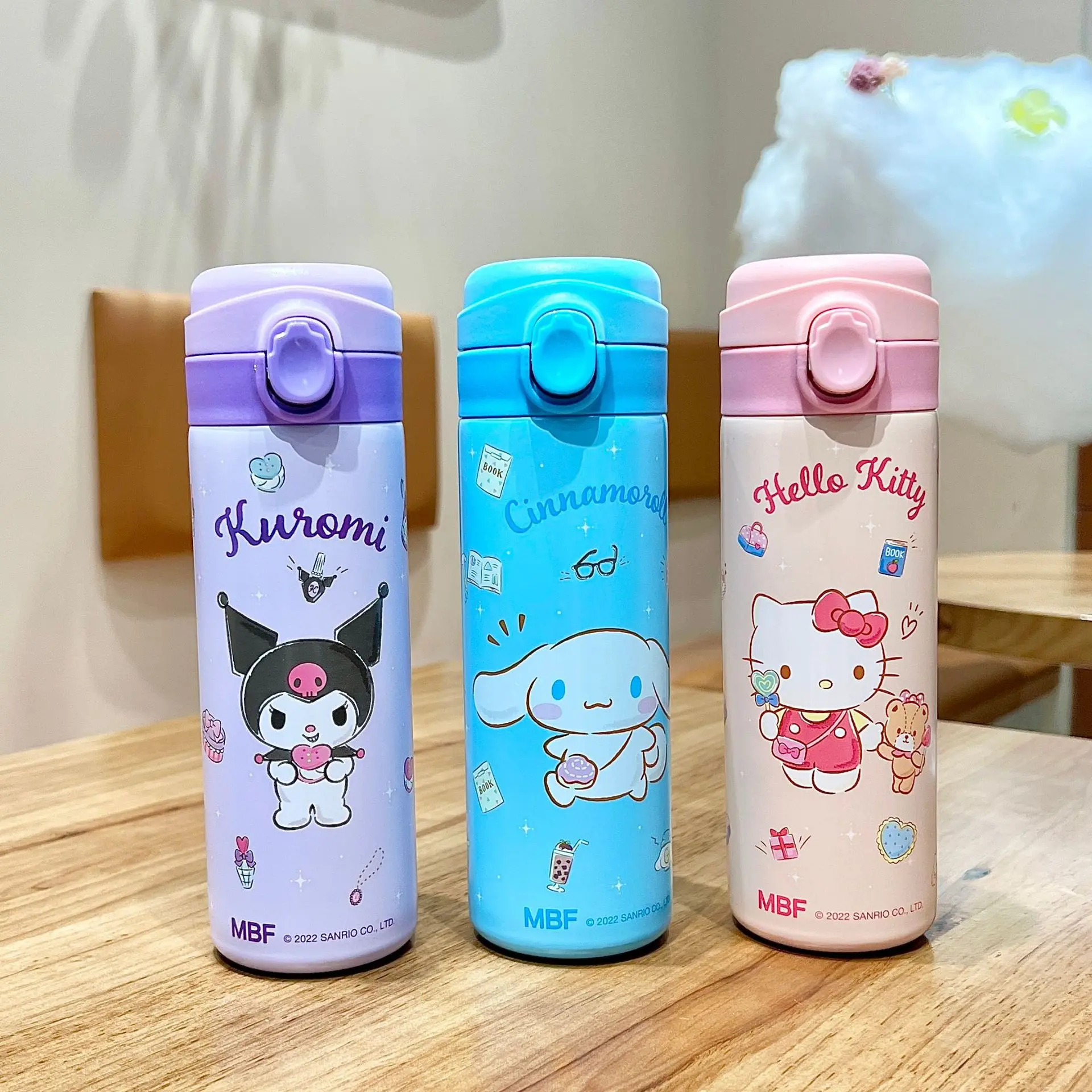 

Sanrio 304 Вакуумная чашка из нержавеющей стали Kawaii аниме Hello Kitty термос мультфильм Kuromi Cinnamoroll бомба крышка прямая чашка для напитков