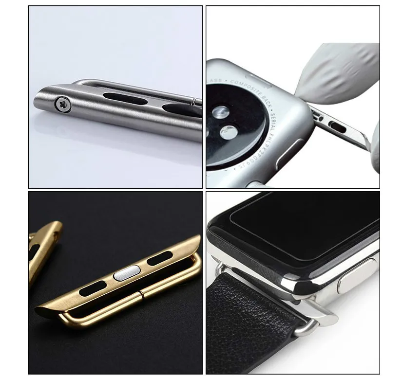 

2pcs Connector Adapter for Apple Watch 44mm 40mm 42mm 38mm 45mm 41mm Connectors Accessories for Iwatch 7 5 6 Se Stainless Steel