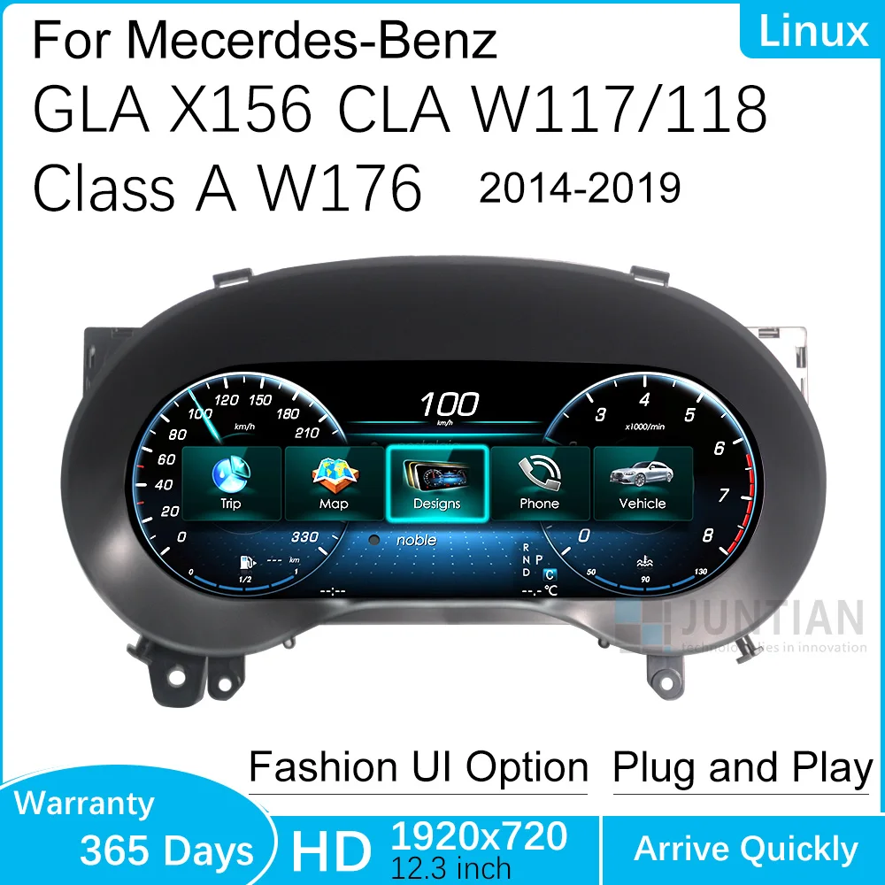 Panel de instrumentos digital LCD para Mercedes Benz CLA W117 GLA X156 Clase A W176 2014-2019 con Carplay 1