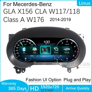 Panel de instrumentos digital LCD para Mercedes Benz CLA W117 GLA X156 Clase A W176 2014-2019 con Carplay 1