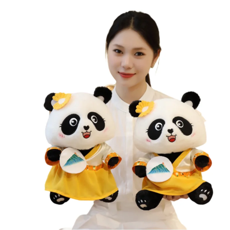 30CM Kawaii Creative Flower Panda Soft Plush Toys Accompany Dolls Sofa Decoration Girls Kids Birthday Halloween Christmas Gifts