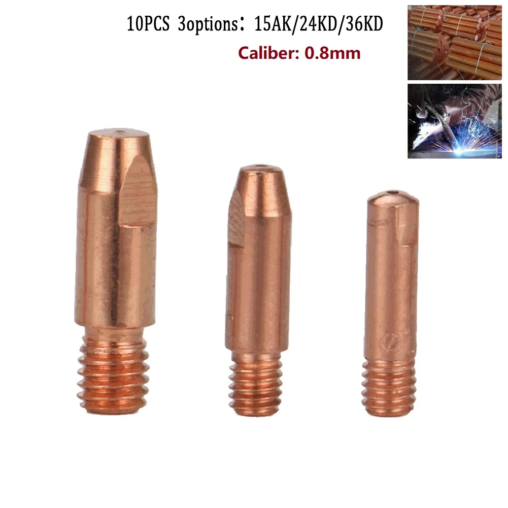 10pcs 0.8mm MIG Welding Nozzle Contact Tips Gas Diffuser Connector Holder Torch Contact Semi-automatic Welding Nozzle 15/24/36KD welding helmets for sale