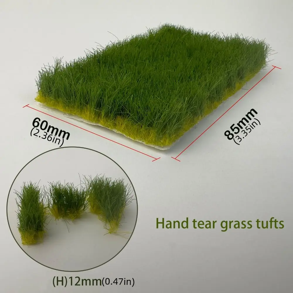 Height 12mm Artificial Grass Tufts Miniature Landscape Simulation Miniature Bushes Plant Farmland House Hand Tear