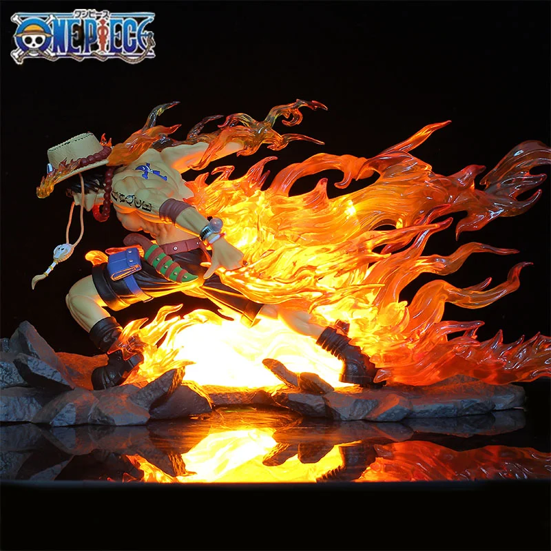 

26cm One Piece Portgas D Ace Character Action Doll Flame Drifting Ace Cartoon Luminous Pvc Collection Model Doll Christmas Gift